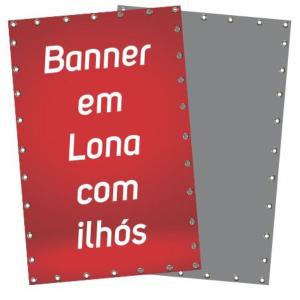 Lona Impressa Brilho 2x2m² Lona 340g, 440g  4x0 Brilho Ilhós 